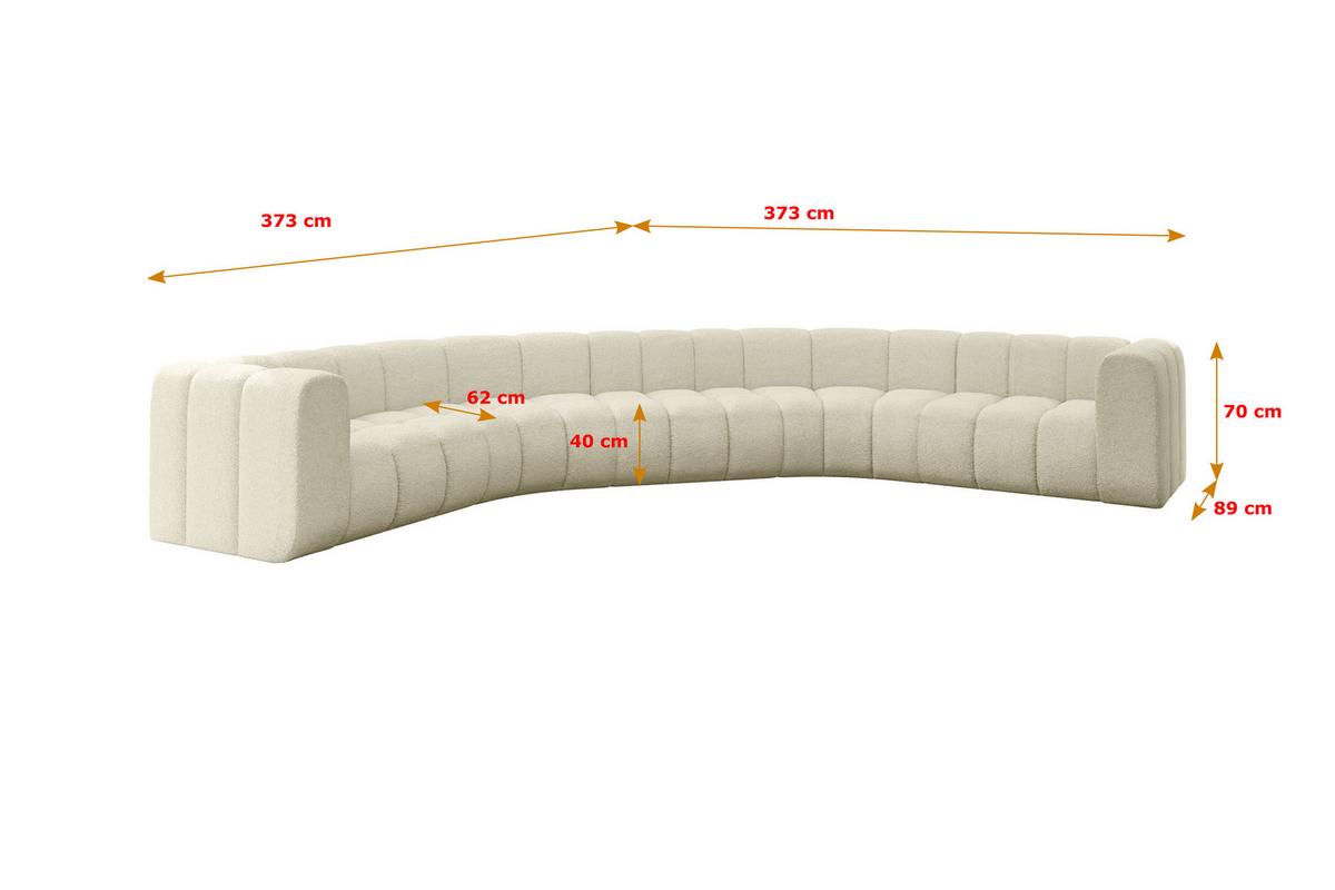 WOHNLANDSCHAFT modulares Sofa Lazro-U1 - 373x373x70 cm Beige - Beige, Holzwerkstoff/Textil (373/70/373cm) - ALTDECOR