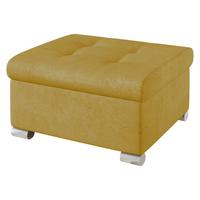 POLSTERHOCKER Niko Klein - Currygelb/Silberfarben, Holz/Textil (70/41/68cm) - MIRJAN24