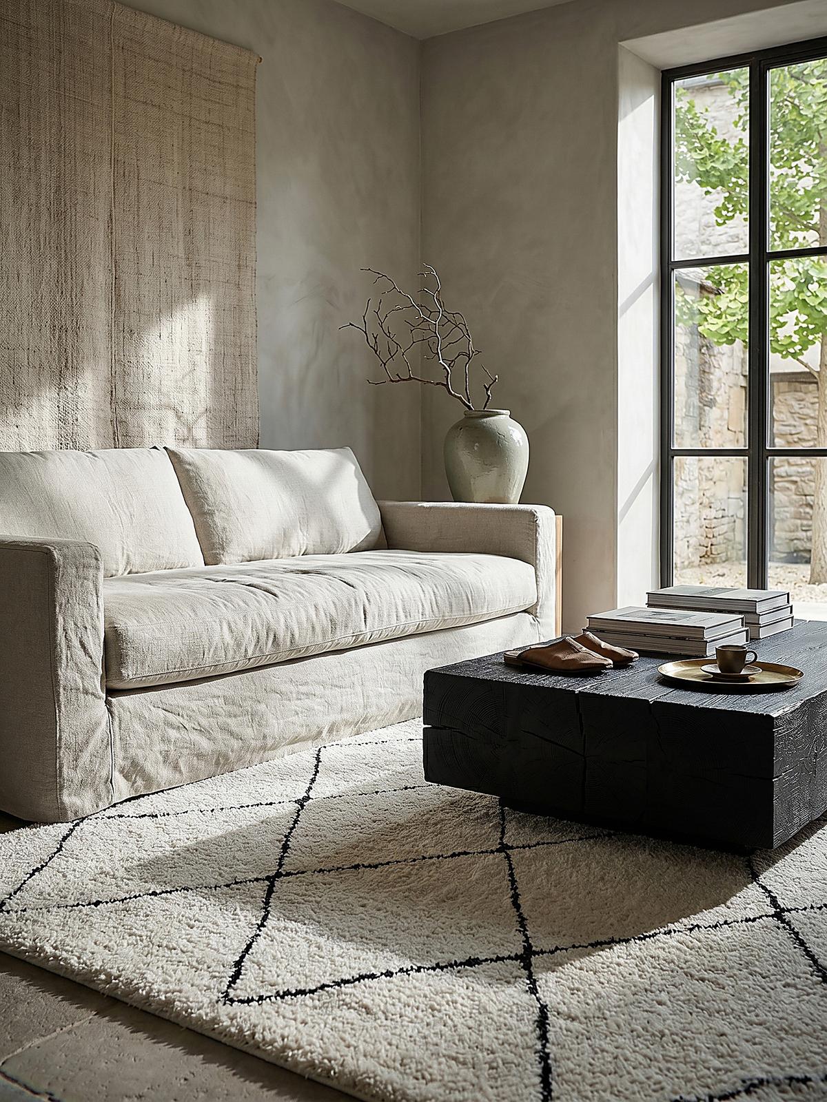 RUNDTEPPICH Berber ATRIO Polypropylen Creme-Schwarz 120 x 120 cm - Multicolor, Textil (120/120cm) - KADIMA DESIGN