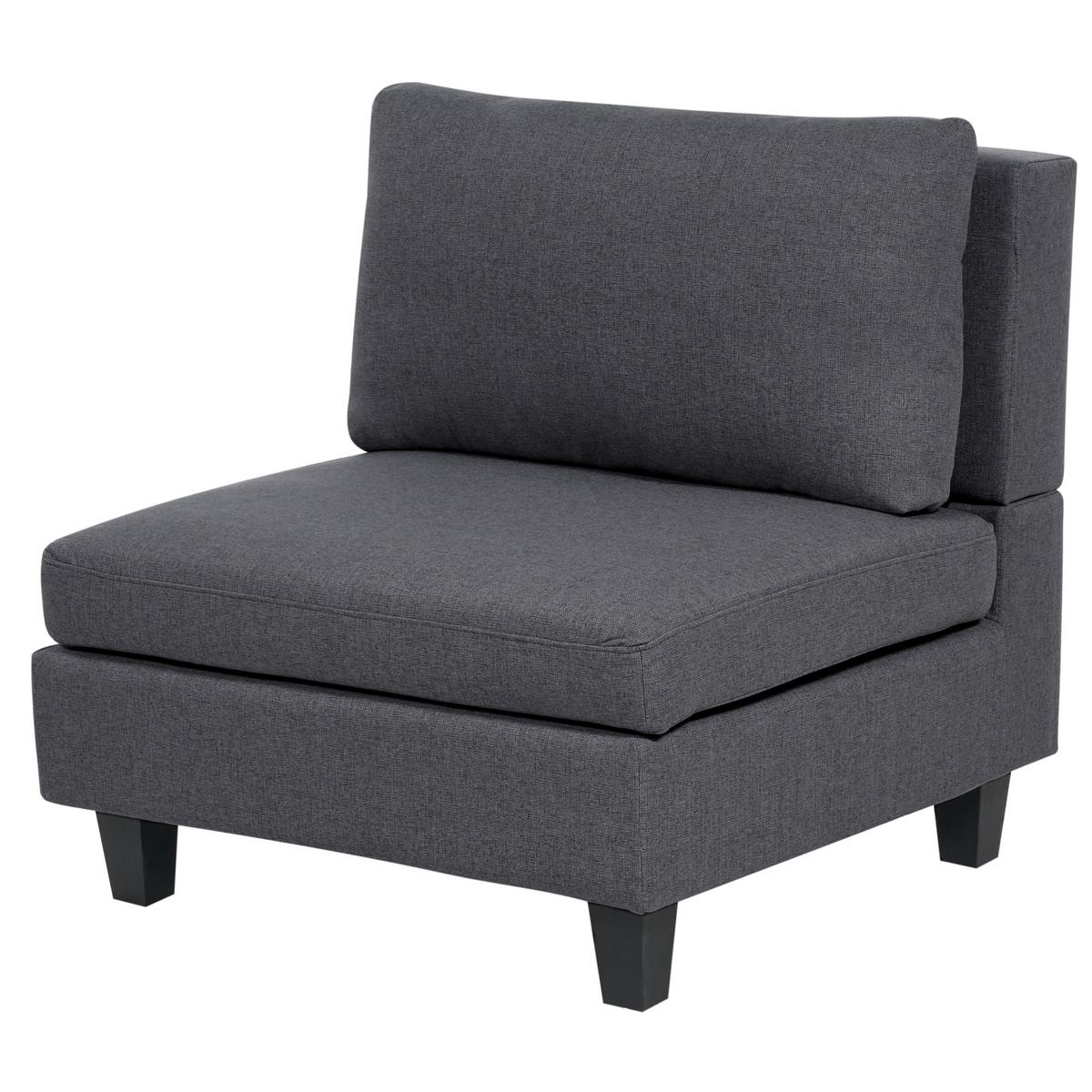 ECKSOFA Modul 4-Sitzer linksseitig Dunkelgrau Stoff Unstad - Dunkelgrau/Grau, Textil (228/152cm) - Beliani