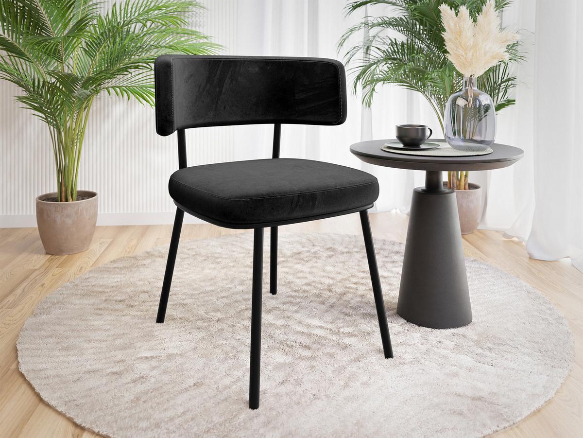 POLSTERSTUHL Iga - Schwarz, Textil/Metall (58/75/57cm) - MIRJAN24