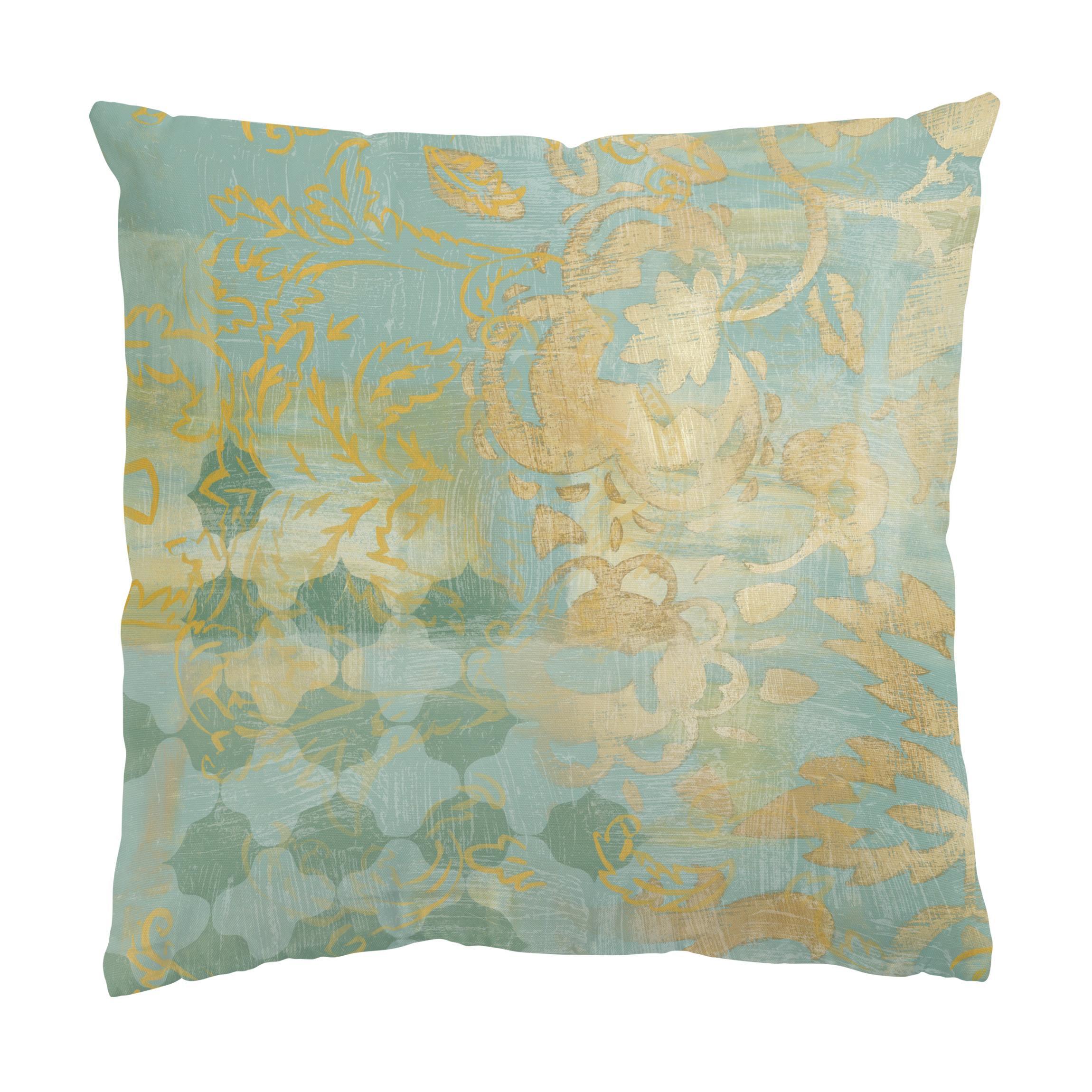 DEKOKISSEN Marokkanische Collage in Gold und Türkis II 50/50 cm - Goldfarben, Textil (50/50/10cm) - Bilderwelten