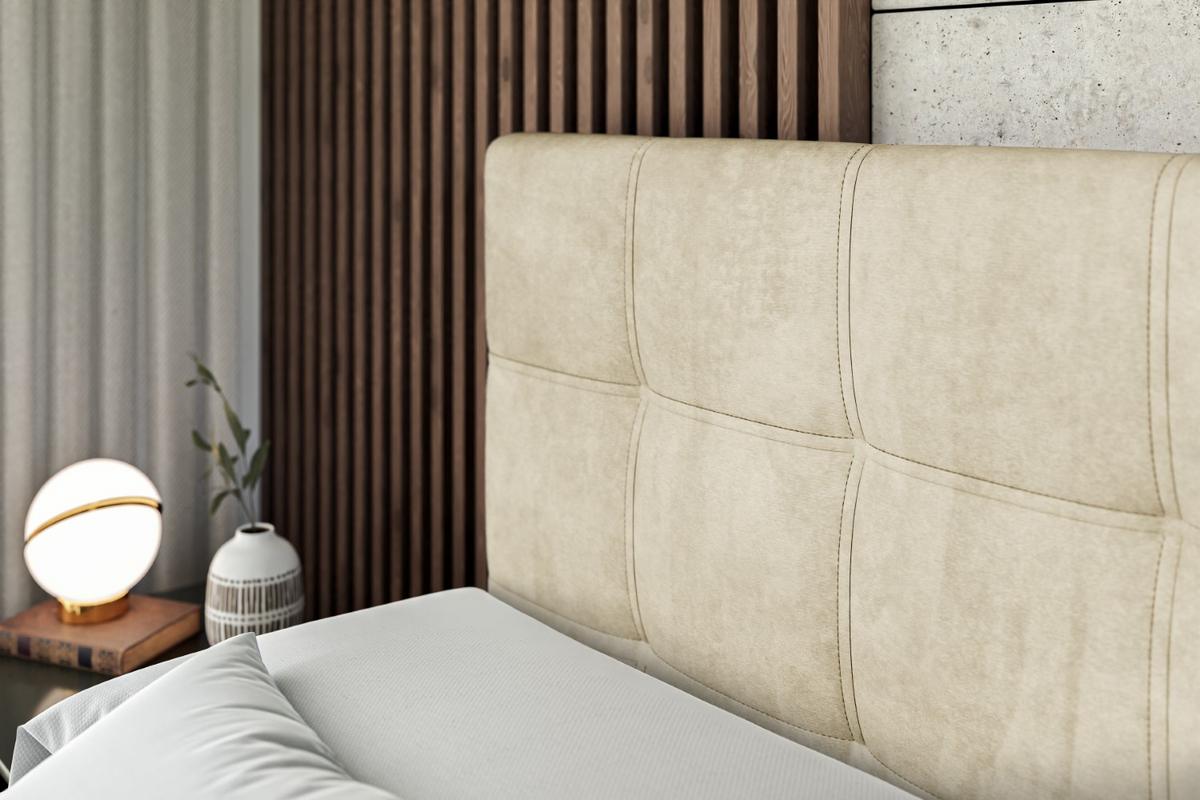 BOXBETT mit Matratze H3 und Lattenrost - MARCE - 140 x 200 cm - Beige - Beige, Holzwerkstoff (140/200cm) - ALTDECOR