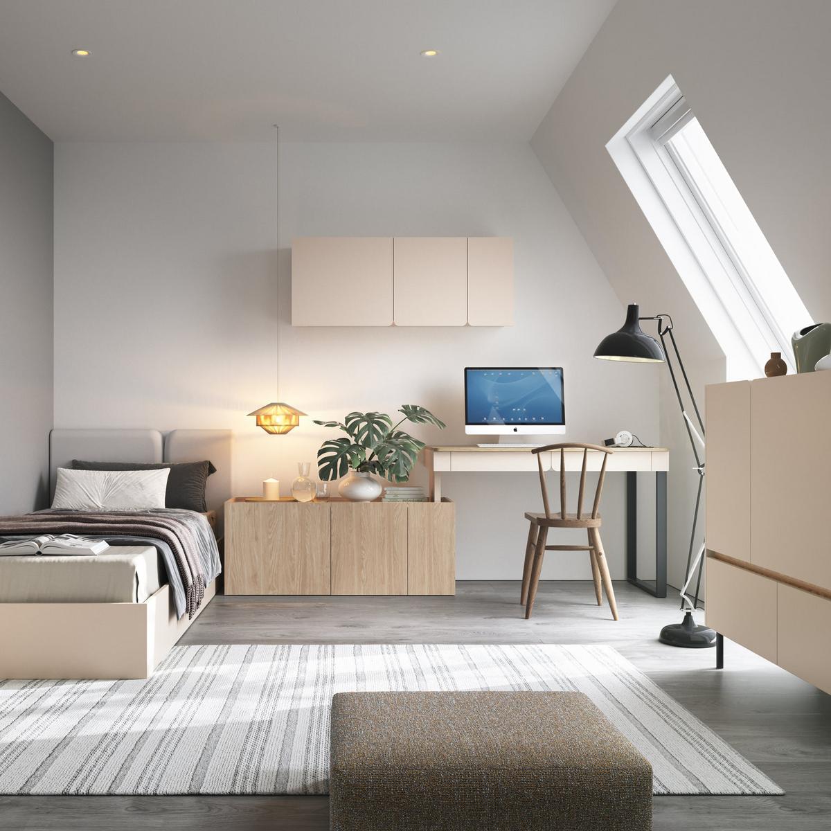 HIGHBOARD Lico mit 2 Schubalden und 4 Türen, Beige Sand - Beige, Holzwerkstoff (80/165/40cm) - Beautysofa