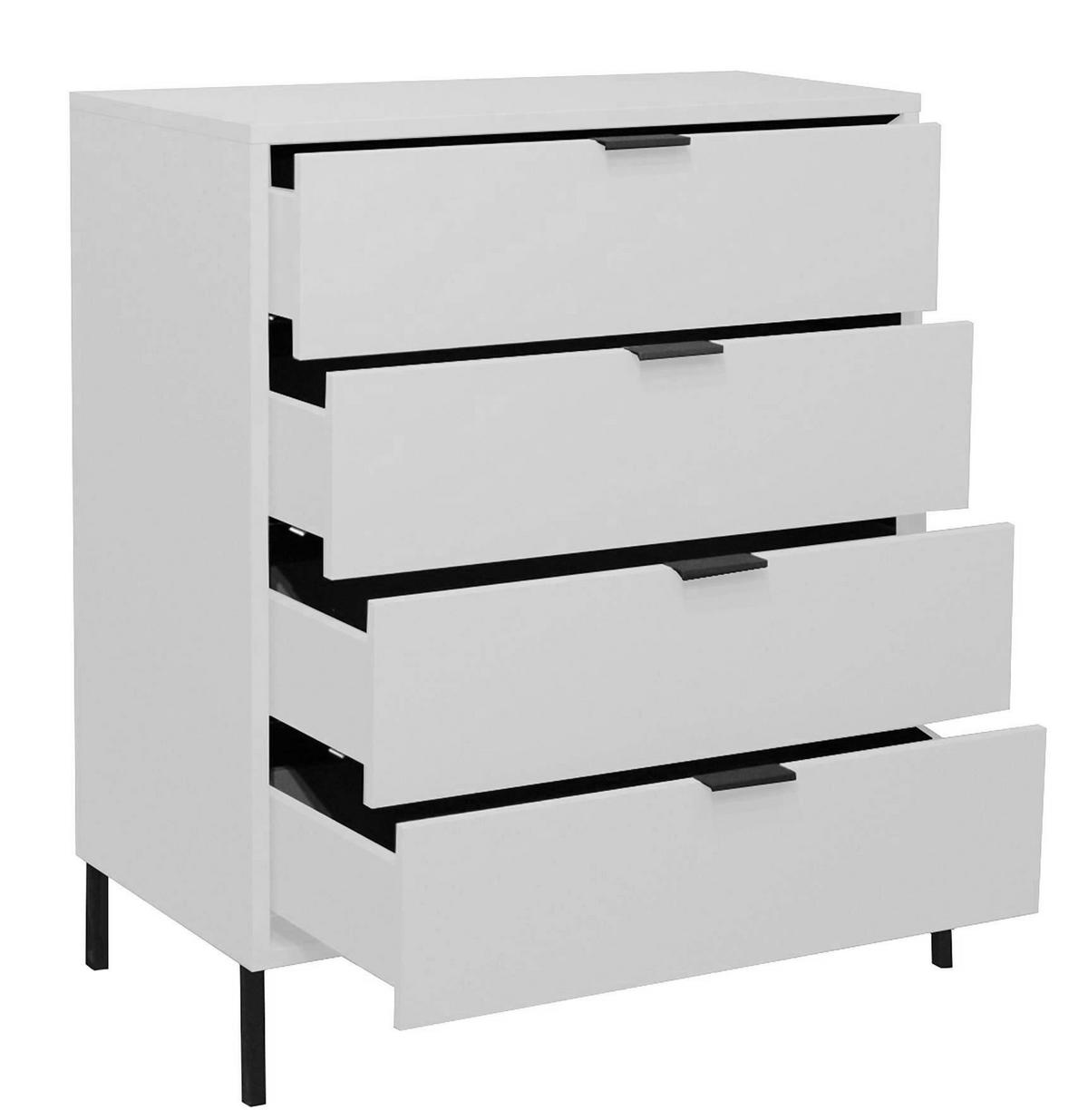 KOMMODE Erna 81x45x102 Kreidegrau matt Lack - Hellgrau, Holzwerkstoff (81/102/45cm) - 58aufmkessel