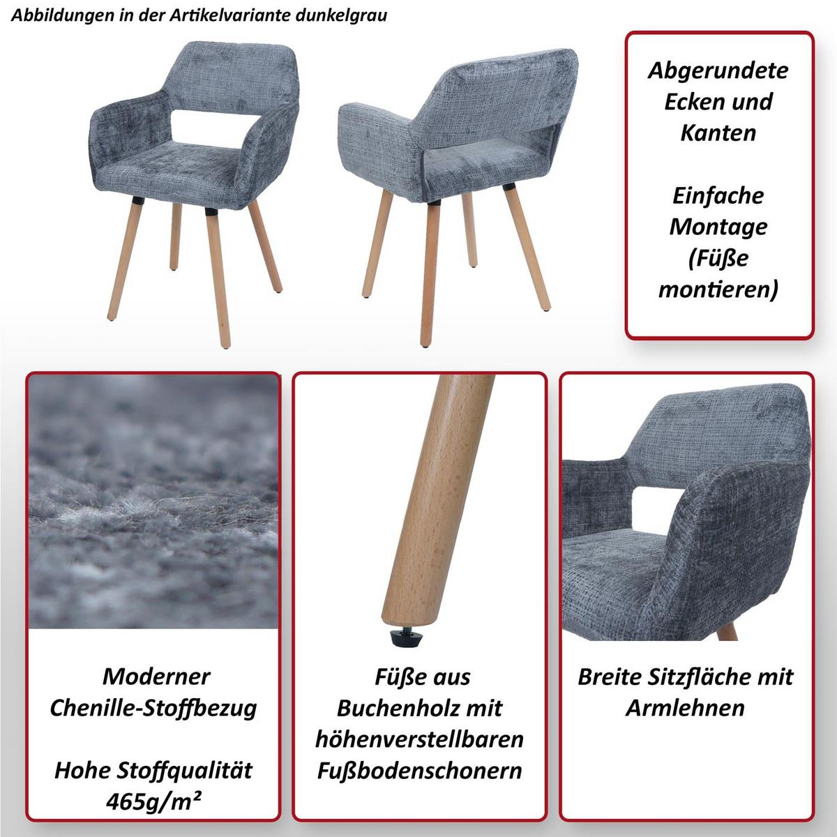 ESSZIMMERSTUHL Grau - Dunkelgrau/Grau, Textil (56/80/53cm) - MCW