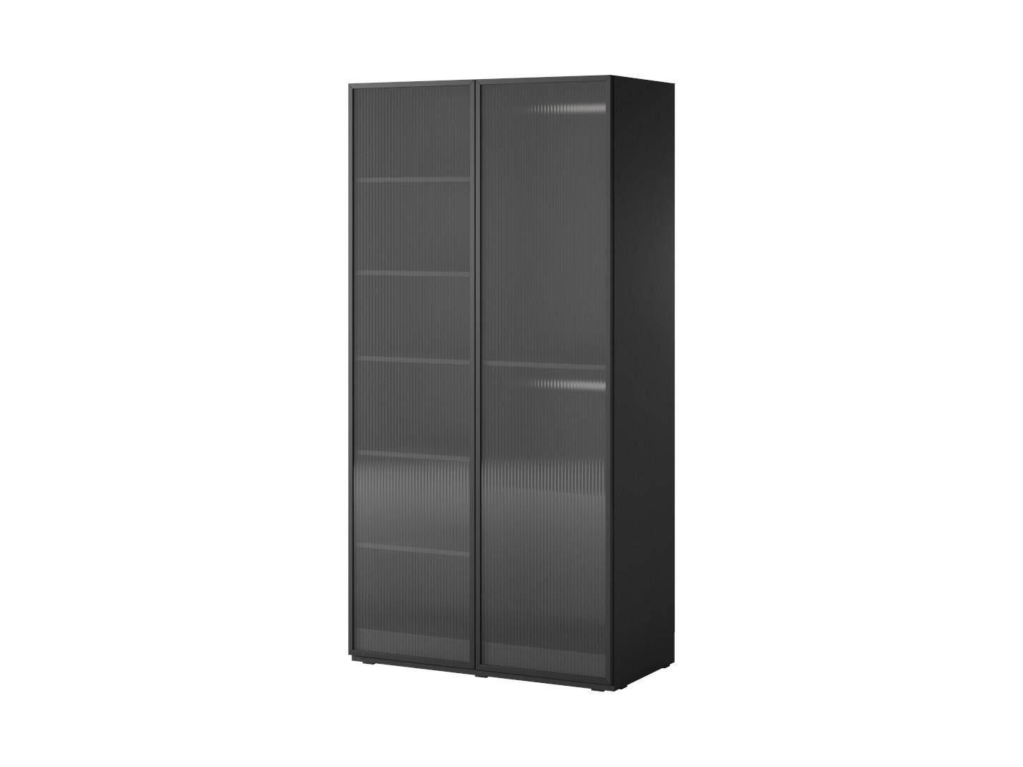 DREHTÜRENSCHRANK ATELIO 101/200/51 cm Modern Kleiderschrank 2-türig Schwarz - Schwarz, Holzwerkstoff (101/200/51cm) - MASSENO