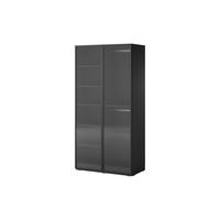 DREHTÜRENSCHRANK ATELIO 101/200/51 cm Modern Kleiderschrank 2-türig Schwarz - Schwarz, Holzwerkstoff (101/200/51cm) - MASSENO