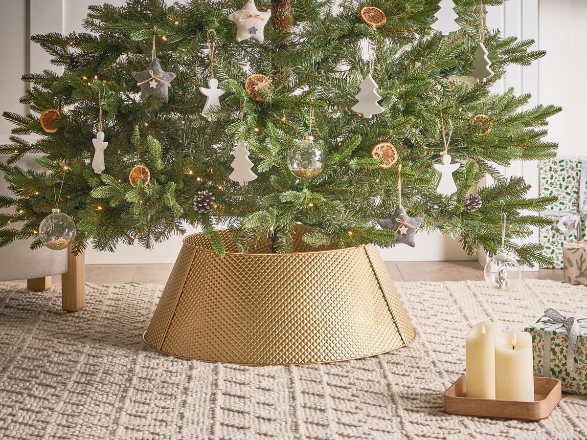 WEIHNACHTSBAUMKRAGEN 25 cm Gold Lapua - Goldfarben, Metall (25cm) - Beliani