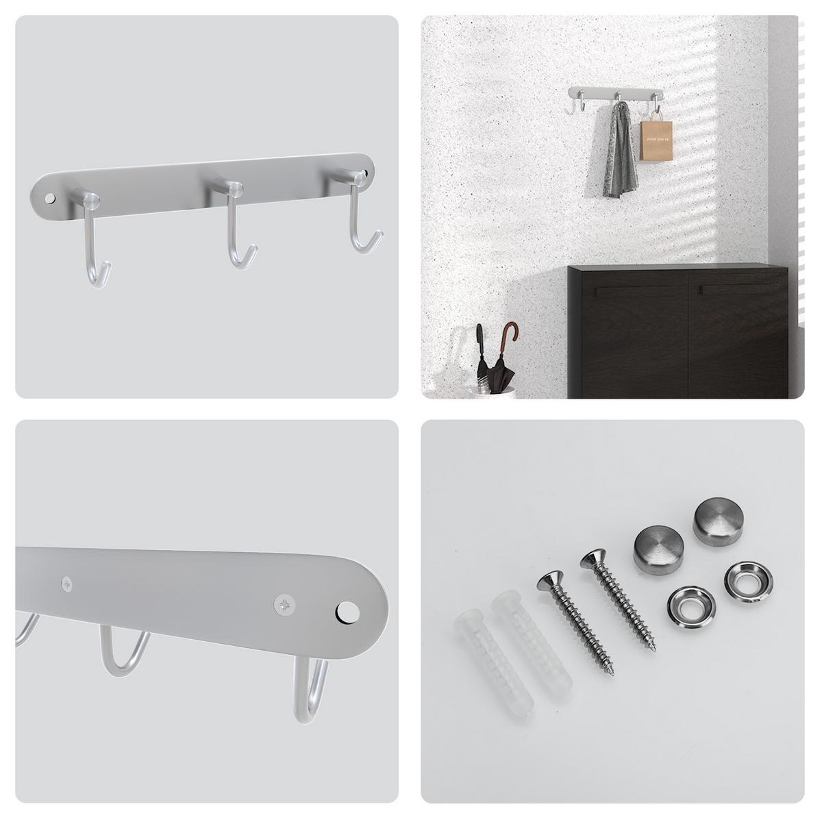 GARDEROBENLEISTE 22/5.5/5.5 cm - Silberfarben, Metall (5.5/5.5/22cm) - Intirilife