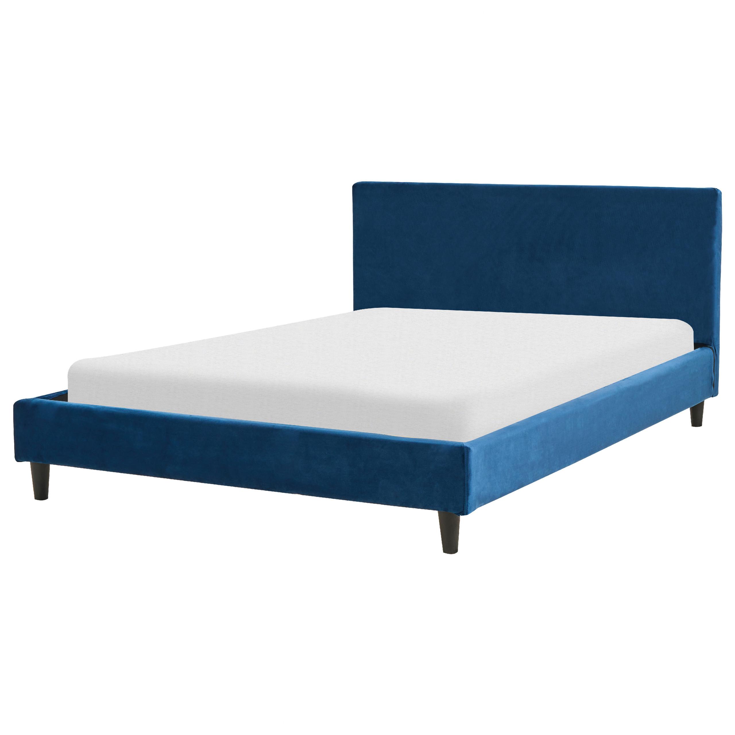 POLSTERBETT 140/200cm Dunkelblau Fitou - Dunkelblau, Textil (140/200cm) - Beliani