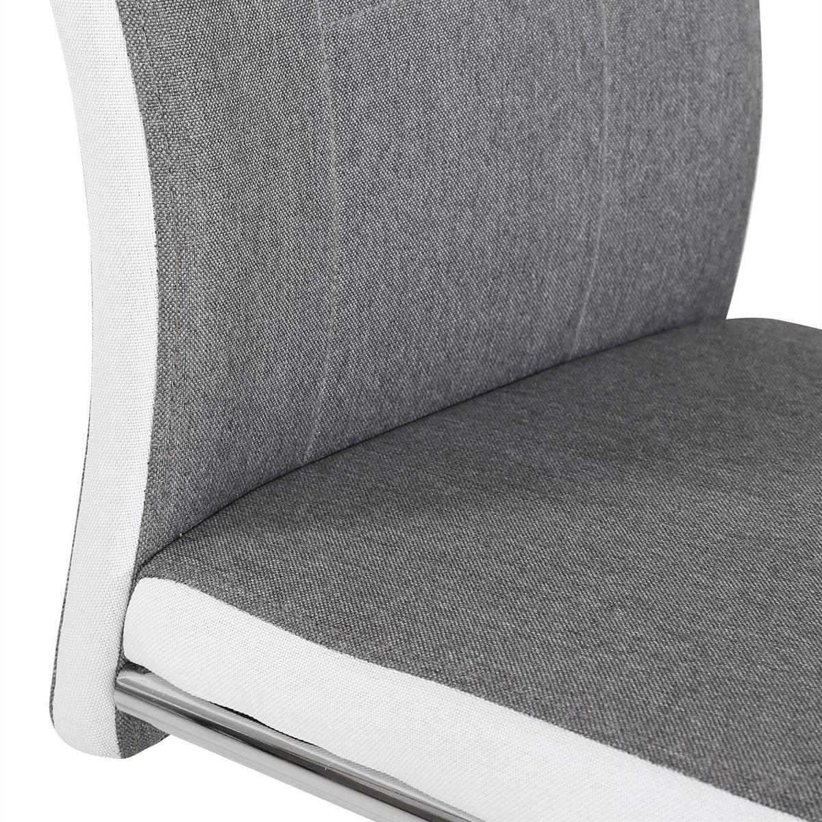 ESSZIMMERSTUHL ALBA 4er-Set grau/weiß - Weiß/Grau, Textil (44/98/54cm) - CARO-Möbel
