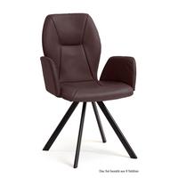 ARMLEHNSTUHL drehbar (8er-Set) Diane 58x92x60 Schwarz/Braun - Schwarz/Braun, Kunststoff (60/92/58cm) - 58aufmkessel