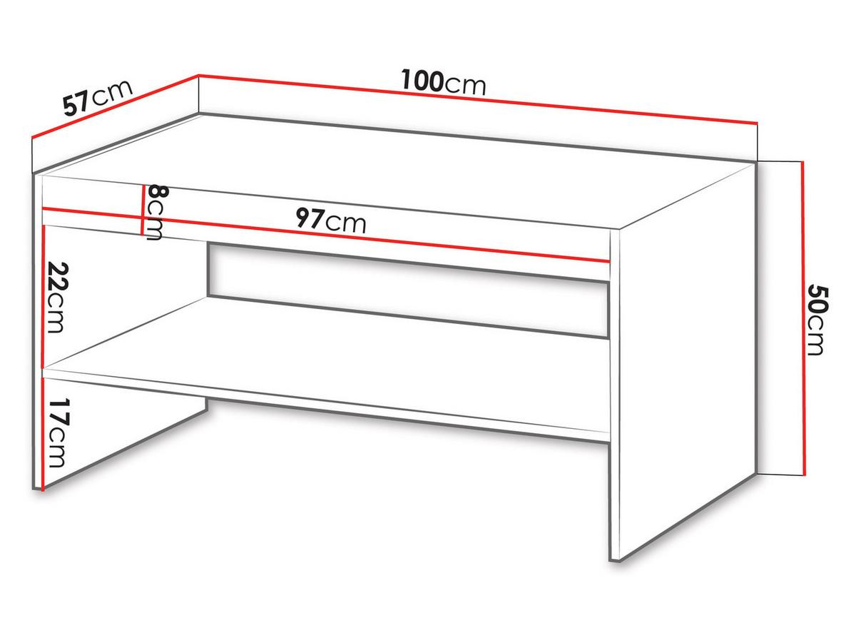 COUCHTISCH Isla - Schwarz, Holzwerkstoff (100/57/50cm) - MIRJAN24