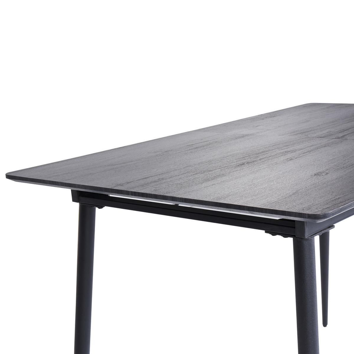 ESSTISCH grau/schwarz 120-160/80 cm ausziehbar Gelanda - Schwarz/Grau, Holzwerkstoff (120/80/78cm) - Beliani