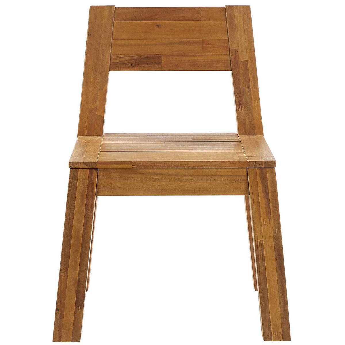 GARTENSTUHL 4er-Set Akazienholz hellbraun Livorno - Hellbraun, Holz (59/81/61cm) - Beliani