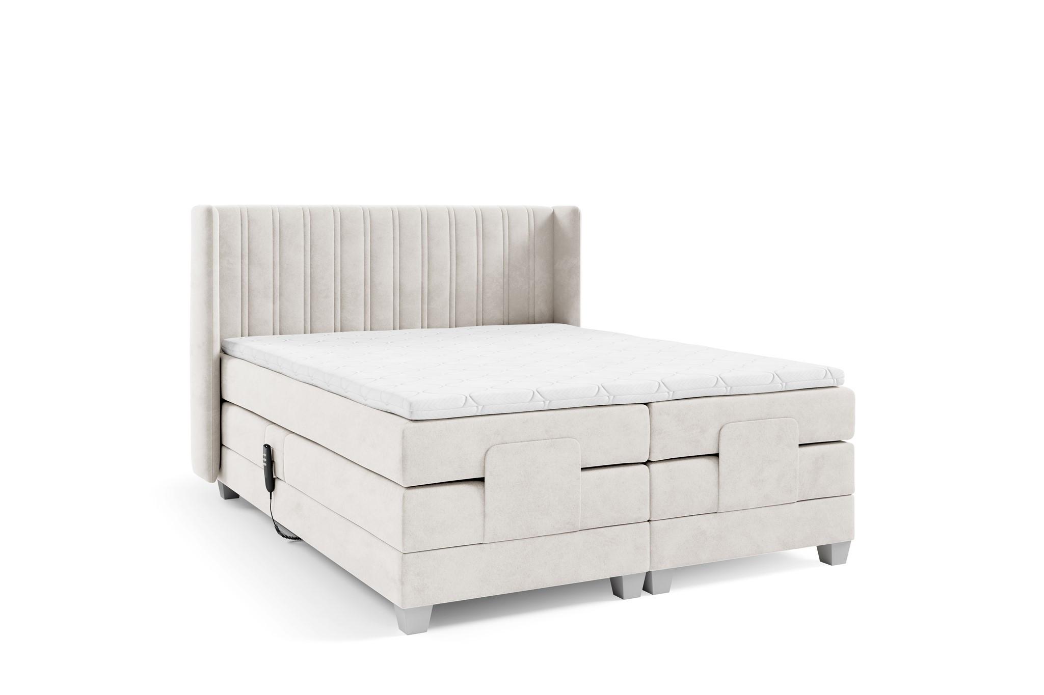 BOXSPRINGBETT Bett Elektrisch Magnus - Beige, Holzwerkstoff/Textil (180/200cm) - Fun Möbel