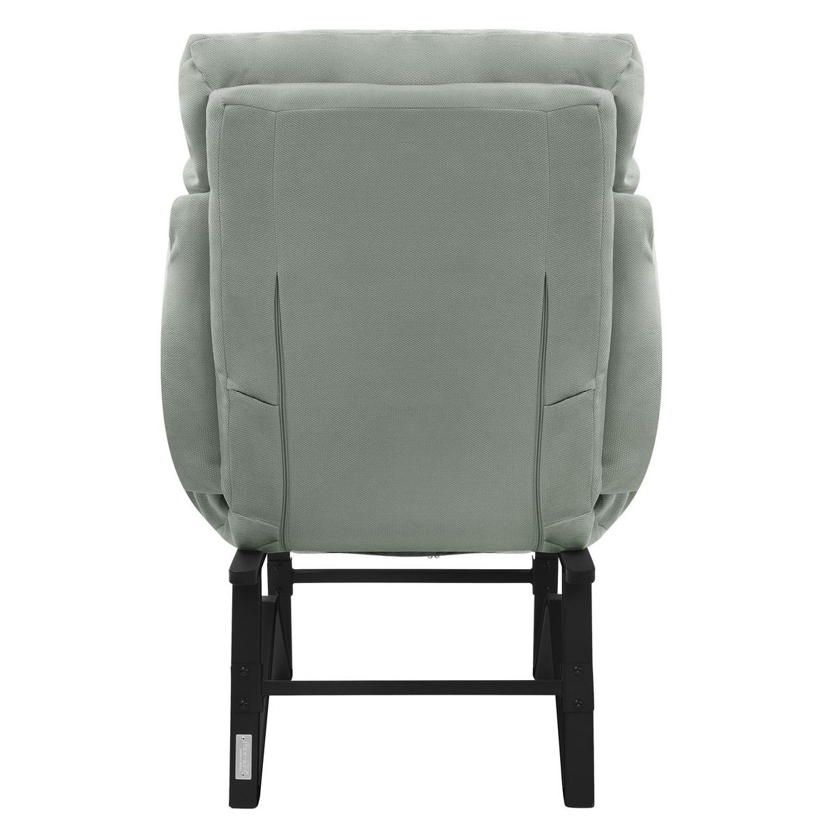 SESSEL mit Liegefunktion Grau-Grün Leinenbezug Relaxsessel verstellbar für Wohnzimmer - Schwarz/Hellgrün, Textil/Metall (85/102/82cm) - ML-DESIGN