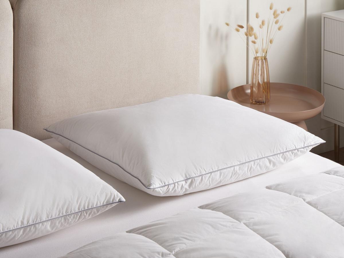 KOPFKISSEN Weiß Hoch 80/80 cm Teide - Weiß, Naturmaterialien (80/80cm) - Beliani