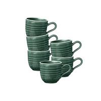ESPRESSOTASSEN Terra Moosgrün 0,09 l 6er Set - Dunkelgrün, Keramik (0.09L) - Seltmann Weiden