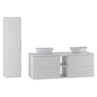 BADMÖBEL 140.6cm Tao 2er-Set Weiß - Weiß, Holzwerkstoff (140.6/52.2/46.5cm) - Petits-meubles