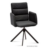 ARMLEHNSTUHL drehbar (2er-Set) Delila 52x92x60 Schwarz/Anthrazit - Anthrazit/Schwarz, Kunststoff (60/92/52cm) - 58aufmkessel