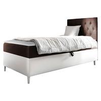 BOXBETT Filip Junior 1, Seite zum Öffnen des Bettkastens: Rechts - H3 - Weiß/Braun, Holz (100/200cm) - MIRJAN24