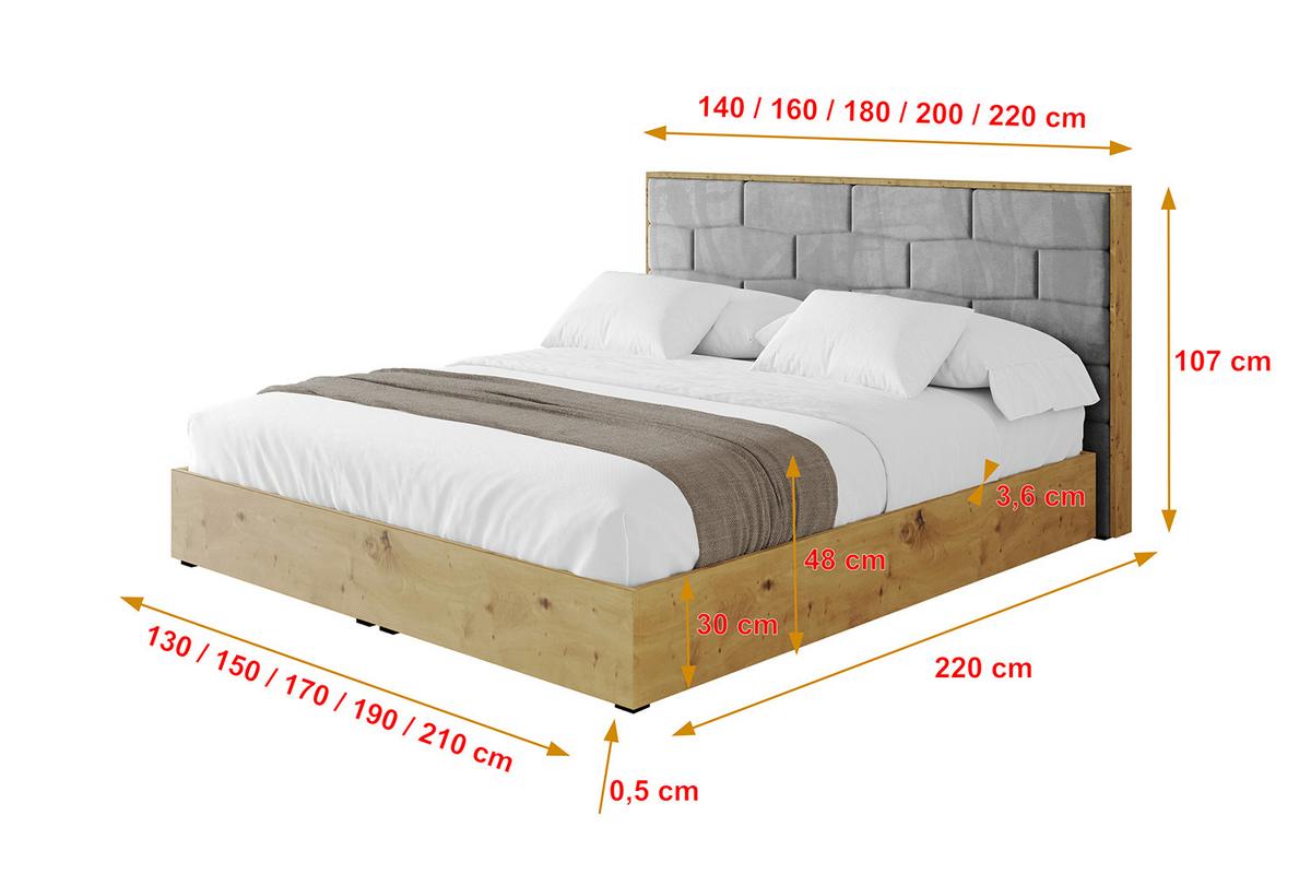 POLSTERBETT mit Bettkasten und Lattenrost, Boxbett ohne Matratze - ENZO8 180x200 Grau - Grau, Holzwerkstoff/Textil (180/200cm) - ALTDECOR