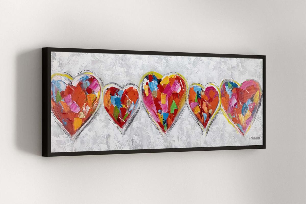 ACRYLBILD HANDGEMALT 150/50 cm - Multicolor/Grau, Holz/Textil (150/50cm) - KUNSTLOFT