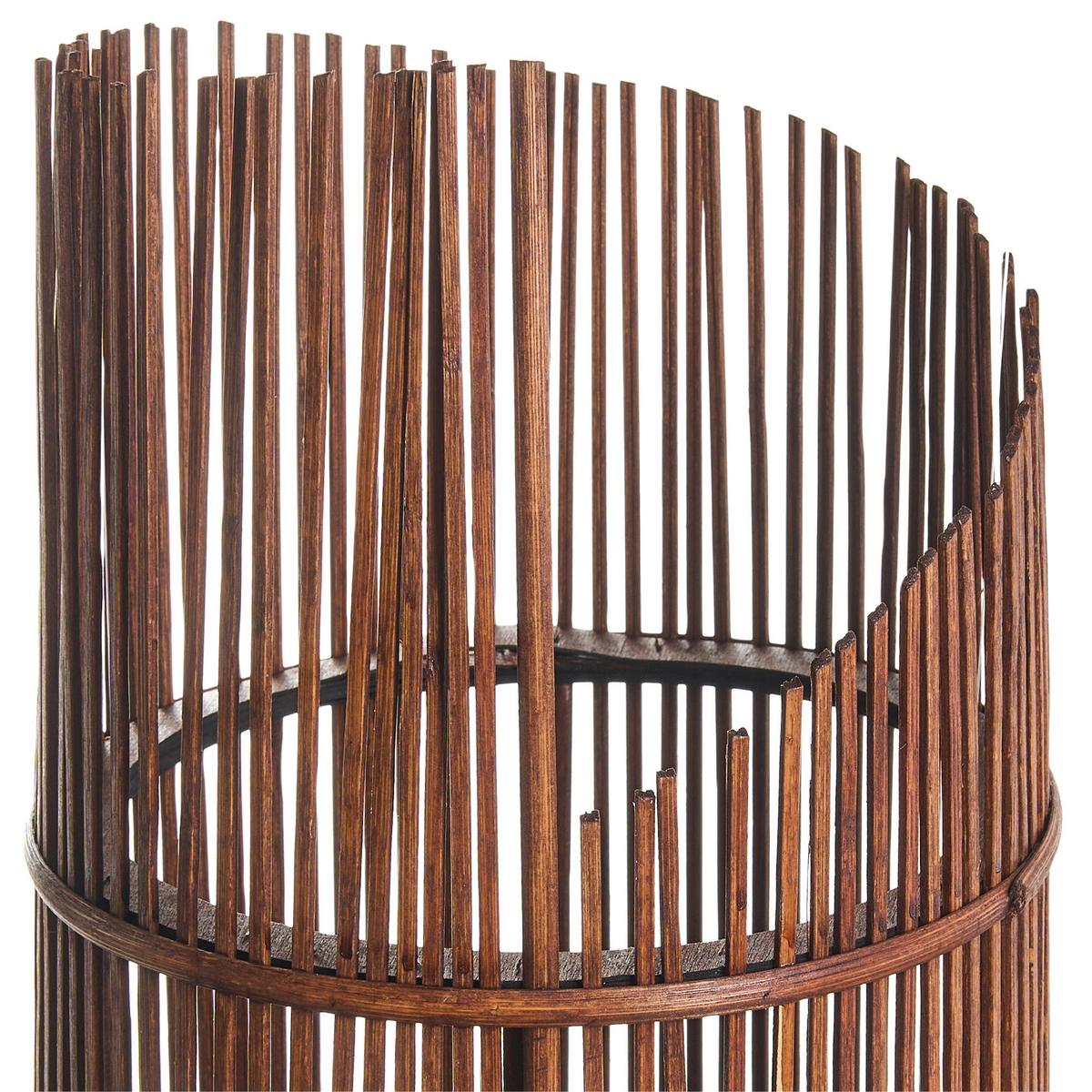 LATERNE Bambus 50 cm Braun Jawa - Braun, Holz (24/50/24cm) - Beliani