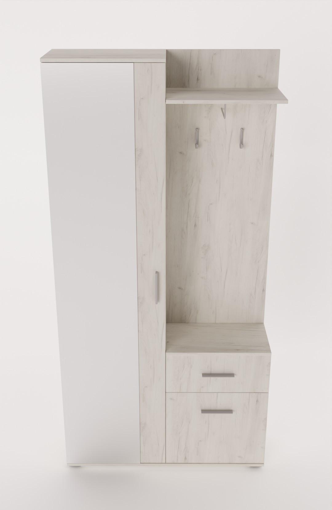 GARDEROBENSCHRANK RAMO 97/195/30 Modern Garderobenschrank Weiß - Weiß, Holzwerkstoff (97/195/30cm) - MASSENO