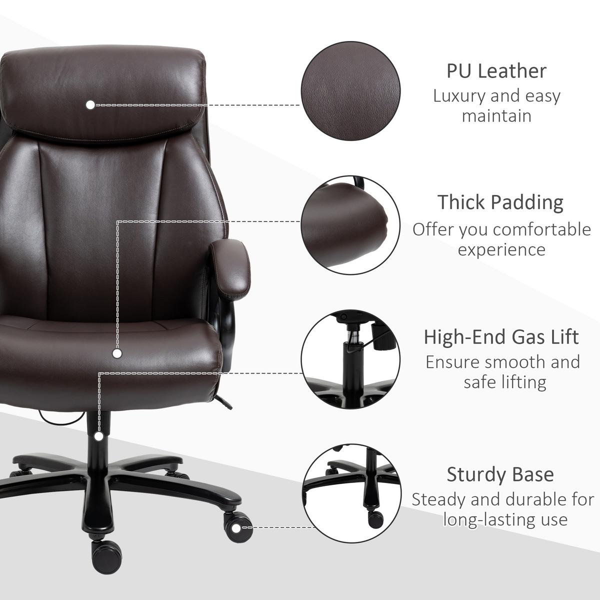 BÜROSTUHL, Kunstleder, Braun - Braun, Leder (83/122/72cm) - Vinsetto
