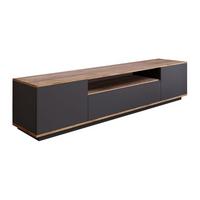 TV-BOARD - 180 cm x 44.5 cm - Holz, Platte - Anthrazitgrau, Naturfarben Hell LOTULA - Anthrazit/Naturfarben, Holz (180/44.6/44.5cm) - Vente-Unique