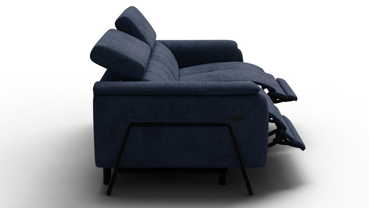 RELAXSOFA RODEN 3-Sitzer, marineblau - Dunkelblau, Holz/Textil (194/82/103cm) - Wozimo