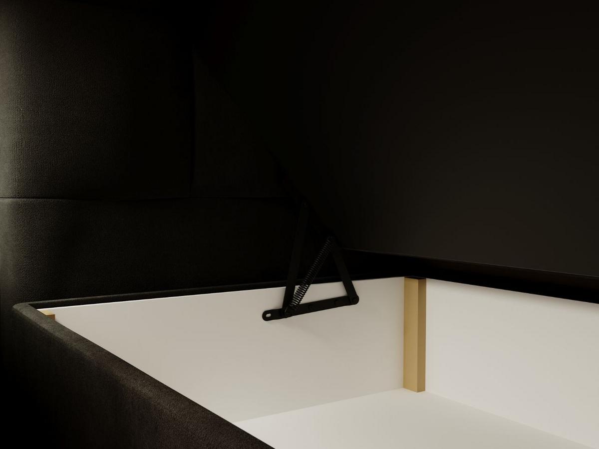 BOXBETT Alicante 180x200 Schwarz - Schwarz, Holz/Textil (180/200cm) - Graingold