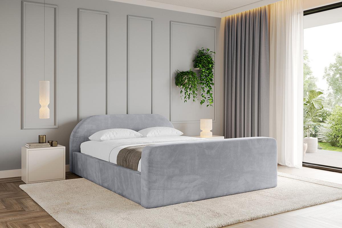 POLSTERBETT mit Bettkasten, Fußteil und Lattenrost, Boxbett mit Matratze H3/H4 - TIVON-Z-V1 180x200 Hellgrau - Hellgrau, Holzwerkstoff/Textil (180/200cm) - ALTDECOR