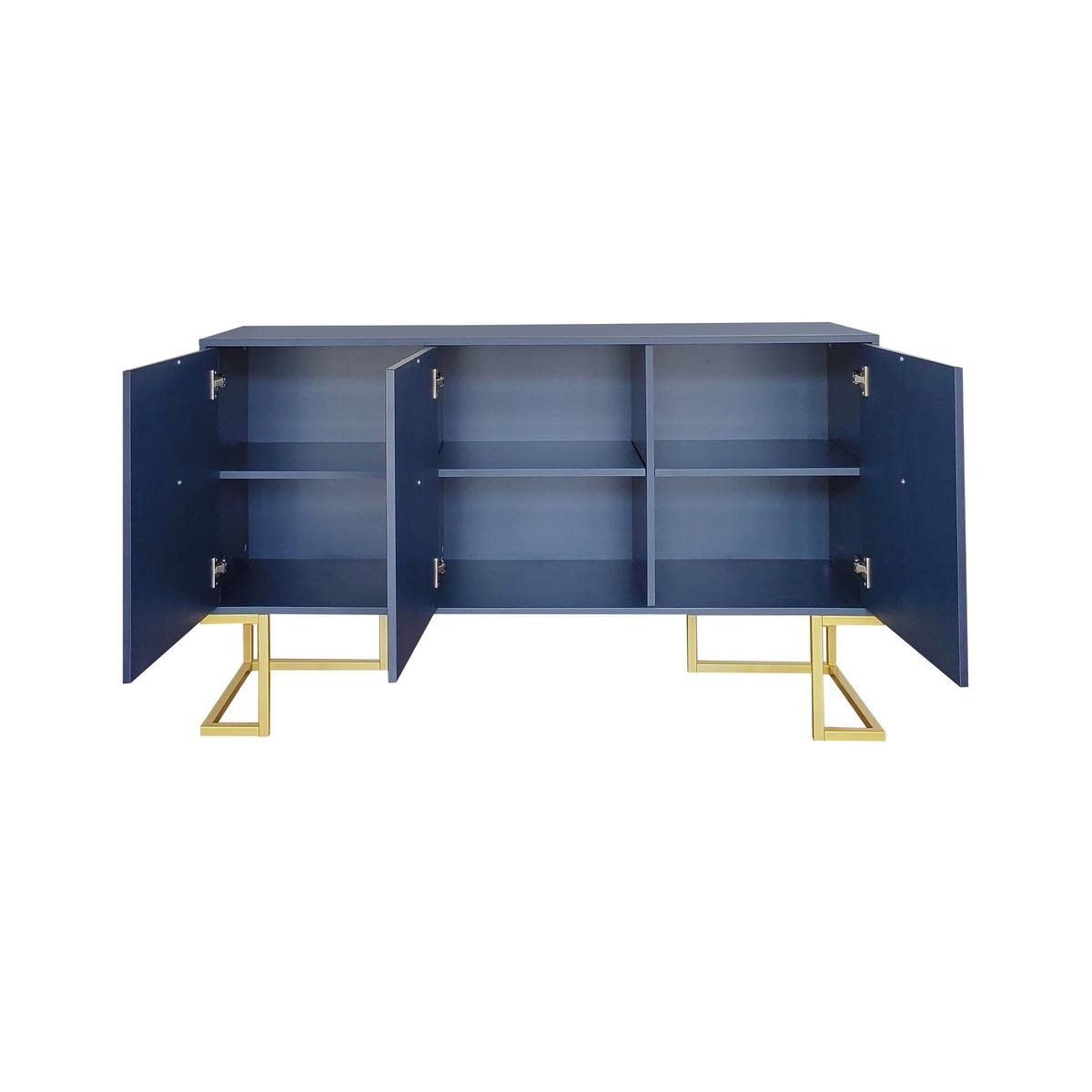 SIDEBOARD Blau 138/40/80,5CM - Blau, Holzwerkstoff/Metall (40/81/138cm) - Urban Meuble