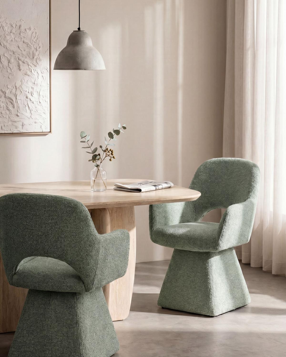 ESSZIMMERSTUHL drehbar Stoff Dunkelgrün Vallby - Grün, Textil (64/87/64cm) - Beliani