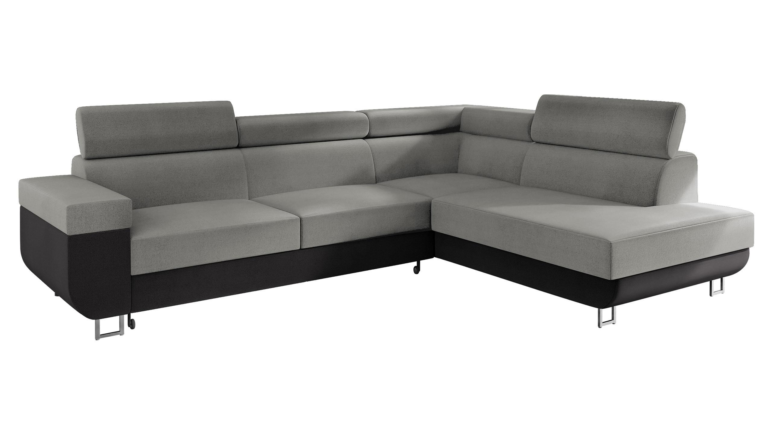 ECKSOFA Fonti, Seite: Rechts - Grau, Holz/Textil (253/188cm) - MIRJAN24