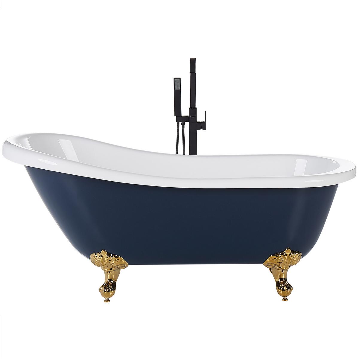 BADEWANNE FREISTEHEND 76x170x76 cm blau Cayman - Blau, Kunststoff (76/70/170cm) - Beliani
