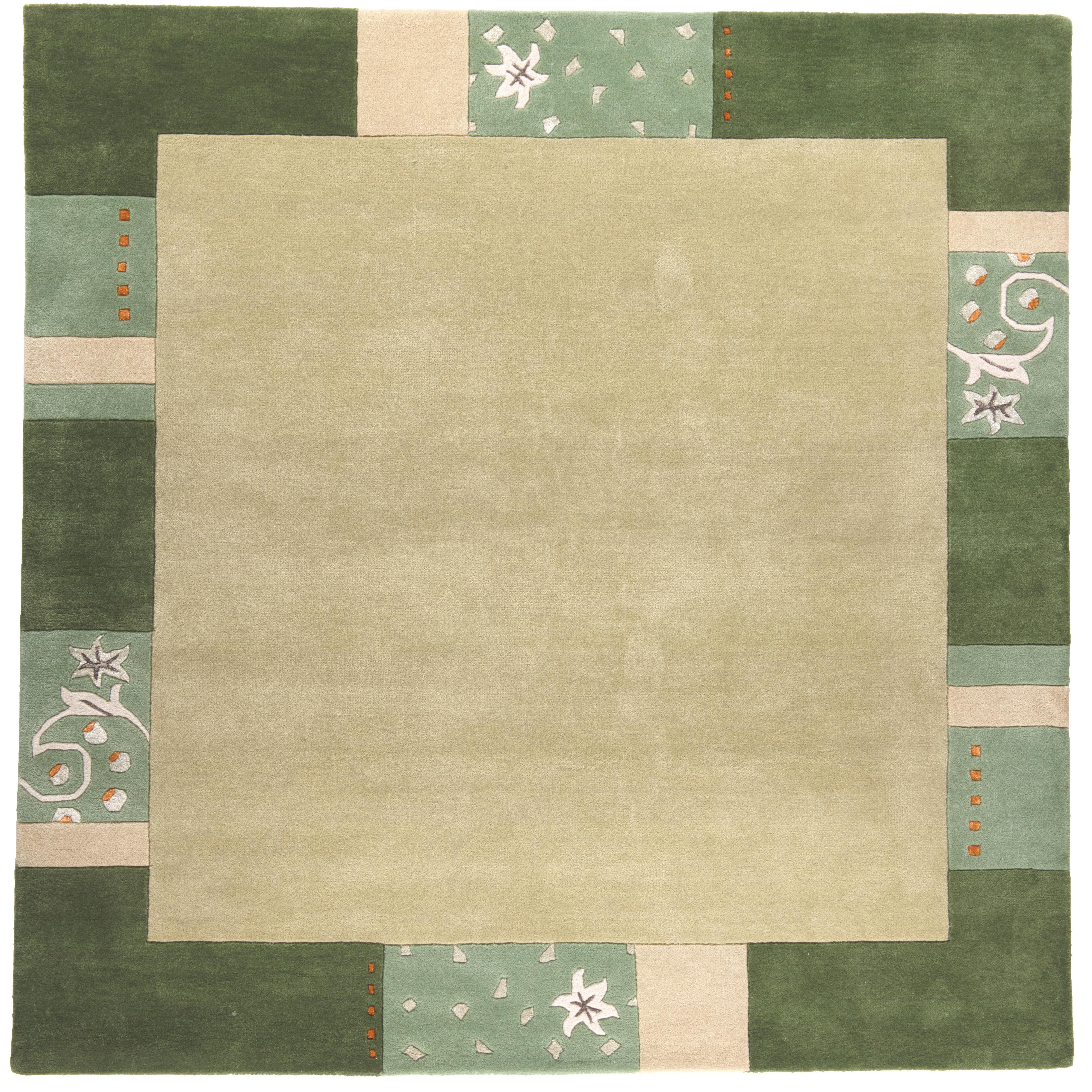 HANDTUFTTEPPICH Royal Ganges 200x200 cm - Grün, Textil (200/200cm) - THEKO
