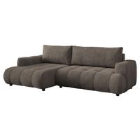 ECKSOFA Haiti, Seite: Links LC+2R - Schwarz/Braun, Holz/Textil (276/156cm) - MIRJAN24