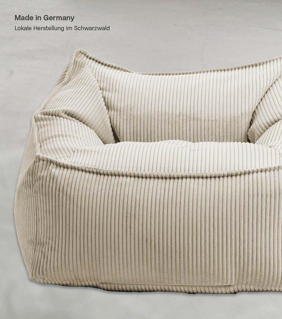 SITZSACK Cord Snug mit Hocker - Beige, Textil (80/60/83cm) - Mokebo