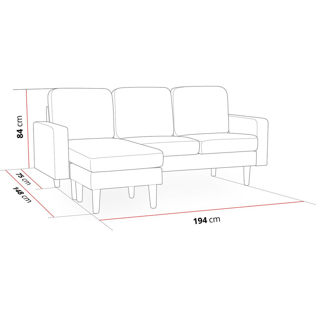 ECKSOFA gabby Grau - Grau, Textil (75/194cm) - Habitat Garten