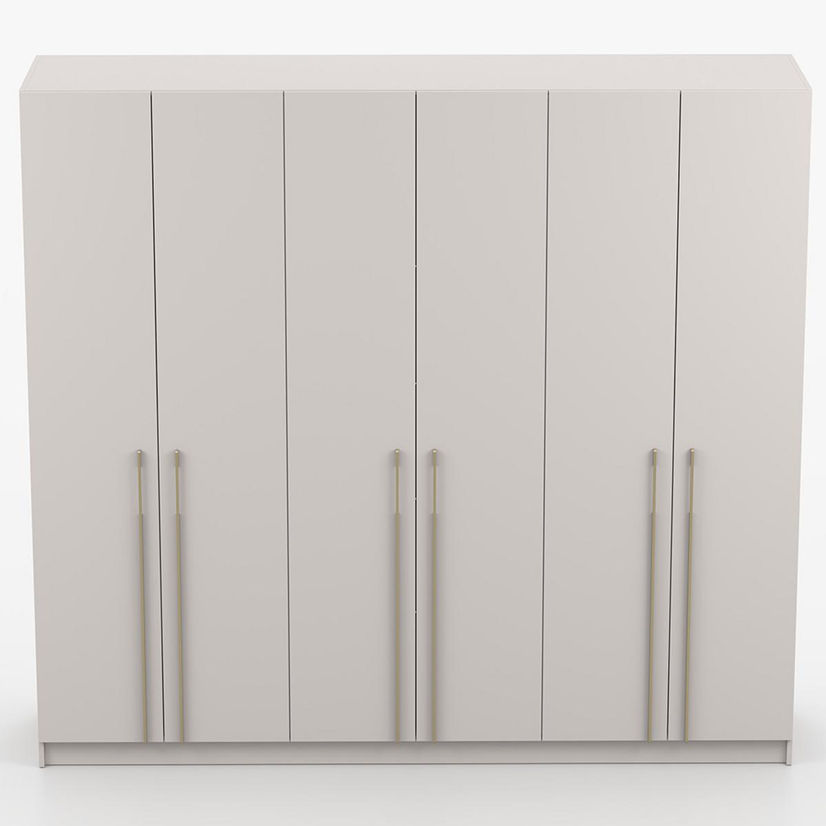 DREHTÜRENSCHRANK ROSA 6D 230/210/55 cm 6-türig Kaschmir - Kaschmir/Goldfarben, Holz/Holzwerkstoff (230/210/55cm) - imoebel24