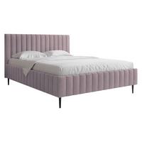 POLSTRBETT Lewezo Leg - Violett/Schwarz, Holzwerkstoff/Textil (180/200cm) - MIRJAN24