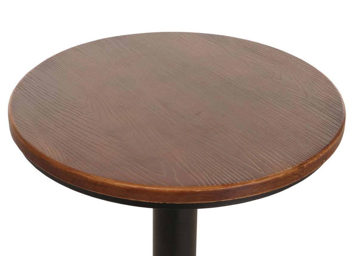 BARTISCH rund Schwarz, Braun - Schwarz/Braun, Holz (61/61/123cm) - MCW