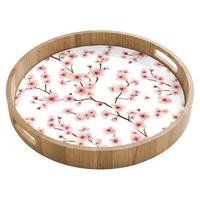 TABLETT Kirschblüte - Zweige - Rosa 40x40 cm - Rosa, Holz (40/5/5cm) - OnlyWow