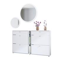 GARDEROBE Florence Weiß matt - Weiß, Holzwerkstoff (155.5/200/28cm) - Vladon