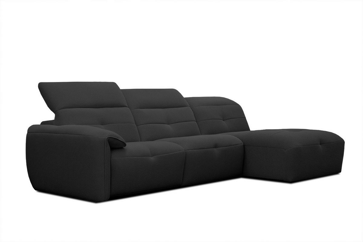 ECKSOFA TRENTO 4-Sitzer, schwarz - Schwarz, Holzwerkstoff/Kunststoff (262/165cm) - Wozimo